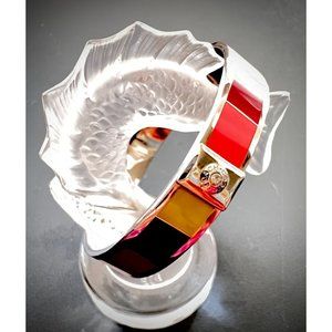 Signed Coach Multicolored Enamel Bangle Bracelet!
